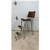 Image 1 : Vintage 1950s-1960s Cosco Chrome Step Stool Chair with Brown Upholstered Seat
