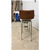 Image 2 : Vintage 1950s-1960s Cosco Chrome Step Stool Chair with Brown Upholstered Seat