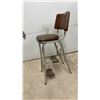 Image 4 : Vintage 1950s-1960s Cosco Chrome Step Stool Chair with Brown Upholstered Seat