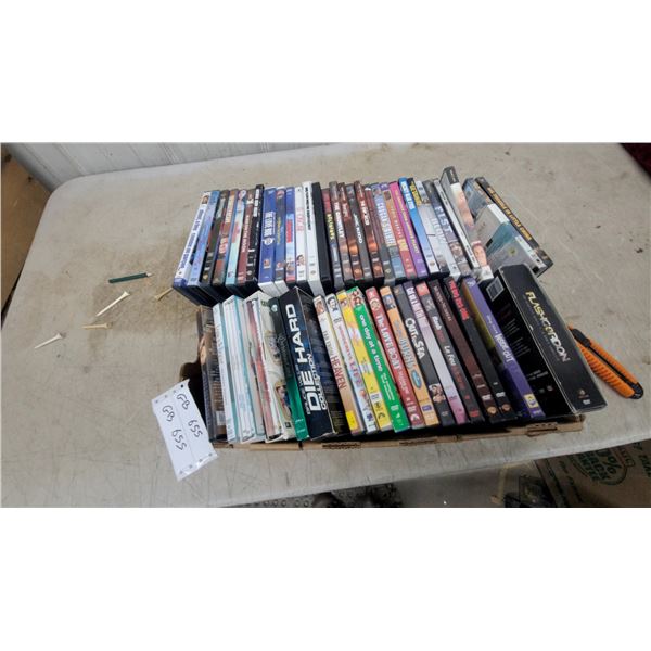 Collection of DVD Movies Including Die Hard, Flash Gordon, The Love Boat, Appox.60x