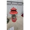 Image 3 : Two Coleman Model 220E Two-Mantle Gas Lanterns, 1950s, Green and Red