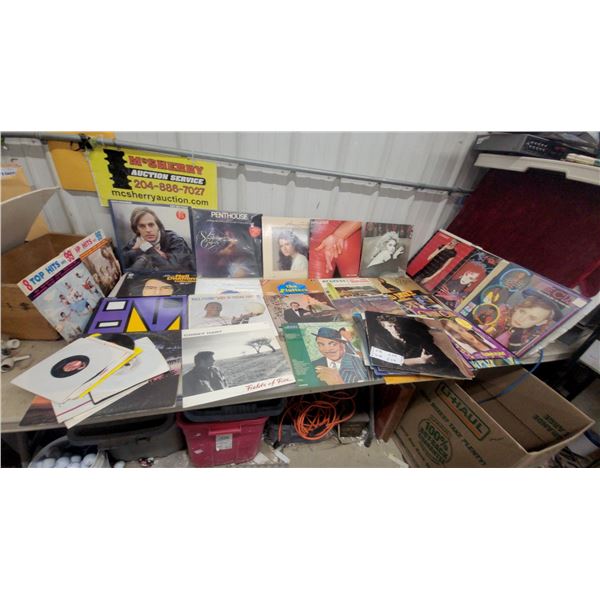 Collection of Vinyl LP Records Including Culture Club, Prince, Corey Hart, and More over 60x