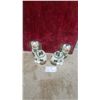 Image 1 : Pair of Staffordshire-Style Ceramic Spaniel Dog Figurines with Green and Gold Accents 9" Tall