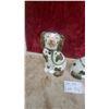 Image 2 : Pair of Staffordshire-Style Ceramic Spaniel Dog Figurines with Green and Gold Accents 9" Tall