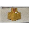 Image 1 : The Leather Ranch Tan Leather Western Vest, Size 44, Button Front, Satin Lined