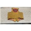 Image 3 : The Leather Ranch Tan Leather Western Vest, Size 44, Button Front, Satin Lined