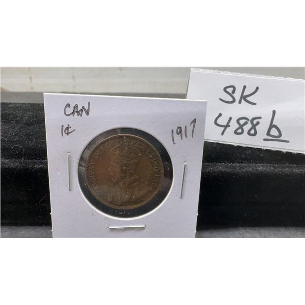 1917 Canadian One Cent Large Penny King George V