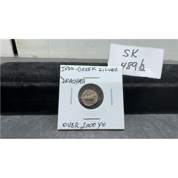 Indo-Greek Silver Drachma Coin, over 2,000 Years Old