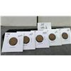 Image 1 : Five Canadian One-Cent Coins, King George V, 1932, 1933, 1934, 1935, and 1936