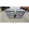 Image 1 : Two Gray Two-Drawer Nite Stands 22 x 19 x 16"