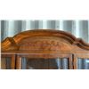 Image 2 : Two-Piece Wooden China Cabinet Hutch with Carved Pediment and Burl Wood Veneer 50 x 80 x 15
