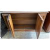 Image 4 : Two-Piece Wooden China Cabinet Hutch with Carved Pediment and Burl Wood Veneer 50 x 80 x 15