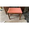Image 6 : Art Deco Walnut Vanity Dressing Table with Round Mirror and Upholstered Stool 40 x 17 x 63