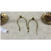 Image 4 : Pair of Vintage Brass-Toned Electric Chamberstick Candle Lamps with Harps, 15" Tall, No Shades