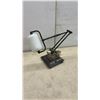 Image 4 : Articulated Arm Desk Lamp with White Glass Shade, Brass Accents, Clock, Vase & More