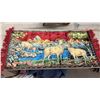 Image 2 : Wooden Ladybug Step Stool, Decorative Wheelbarrow, Metal Rack, and Tapestry Runner
