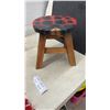 Image 3 : Wooden Ladybug Step Stool, Decorative Wheelbarrow, Metal Rack, and Tapestry Runner