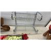 Image 5 : Wooden Ladybug Step Stool, Decorative Wheelbarrow, Metal Rack, and Tapestry Runner
