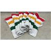 Image 1 : Blanket with Red, Gold, and Green Stripes, Hudson Bay Look