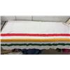 Image 2 : Blanket with Red, Gold, and Green Stripes, Hudson Bay Look