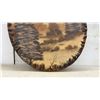 Image 3 : Hand-Painted Mountain Landscape on Oval Wood Plaque, Signed Holoday, 24 x 20"