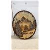 Image 6 : Hand-Painted Mountain Landscape on Oval Wood Plaque, Signed Holoday, 24 x 20"