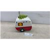 Image 1 : Christmas Camper Trailer Ceramic Cookie Jar with Tree Lid and String Lights