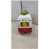 Image 2 : Christmas Camper Trailer Ceramic Cookie Jar with Tree Lid and String Lights