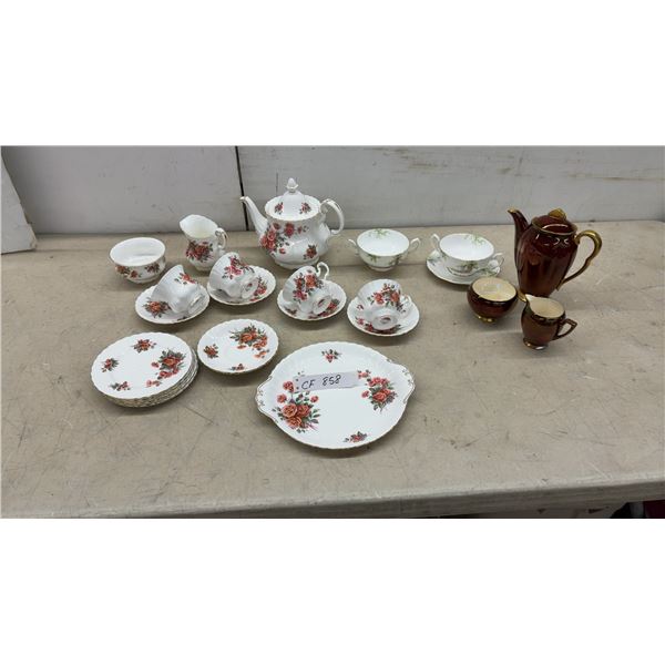 Royal Albert Centennial Rose Tea Set, Carlton Ware Rouge Royale Coffee Pot and More