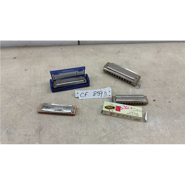 Four Haromicad, Hohner Chromonica, Blues Harp MS, Star and More
