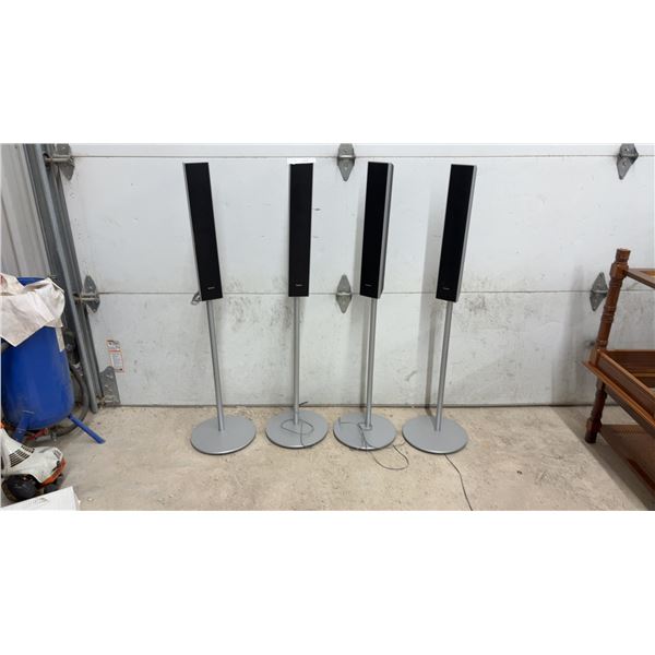 Set of Four Sony SS-SRP2200 Floor-Standing Surround Sound Speakers with Stands