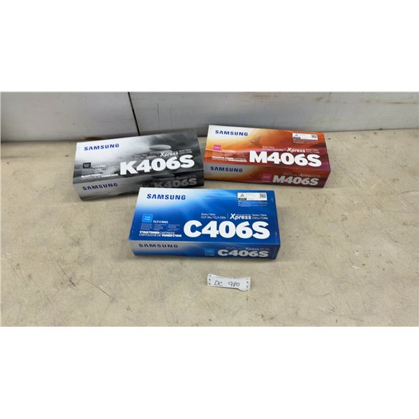 Samsung CLT-K406S, CLT-M406S, and CLT-C406S Xpress Series Toner Cartridges, Set of 3