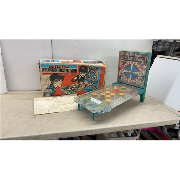 Wolverine All Star Sports Electric Pinball Machine with Original Box and Instructions