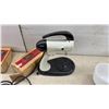 Image 5 : Sunbeam Mixmaster Model 12 Stand Mixer with Two Milk Glass Bowls, Beaters, and More