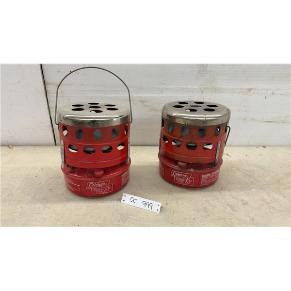 Two Coleman Quick-Lite 3000 BTU Model 518C Portable Catalytic Heaters