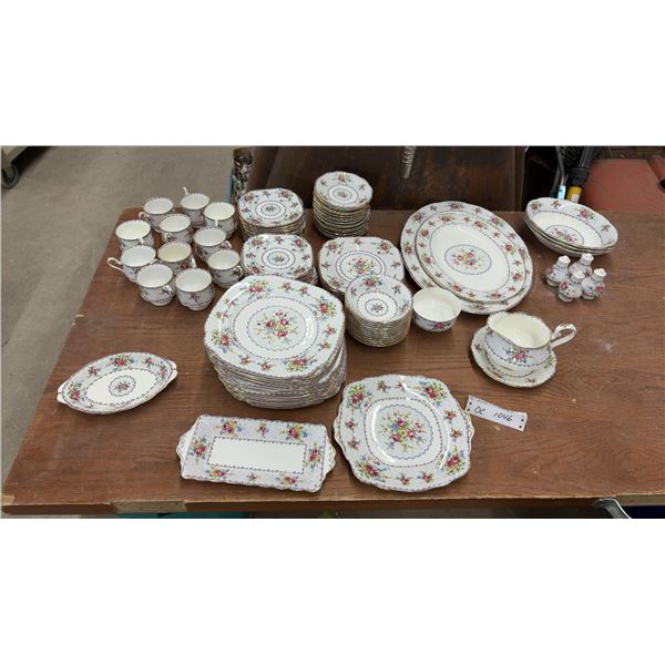 Royal Albert Petit Point Bone China Dinnerware Set, Cups, Shakers, Serving Ware, 99 Pieces