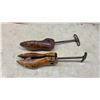 Image 2 : Vintage Adjustable Wooden Shoe Stretchers, Cast Iron Double Hook, and Stihl Sign Has Damage