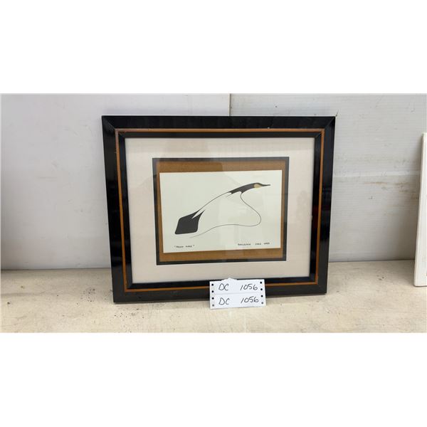 Benjamin Chee Chee "Proud Male" Framed Print, Minimalist Ojibwa Bird Study, 14 x 17"
