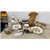 Image 1 : Three Ceramic Herb Spice Jars, Bison S&P, Vase and More