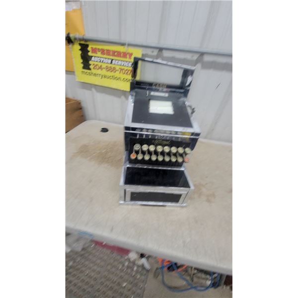 National Cash Register Class 1000 Series Chrome and Black Cash Register