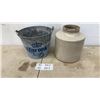 Image 1 : Corona Extra Galvanized Metal Ice Bucket and Red Wing Stoneware Crock
