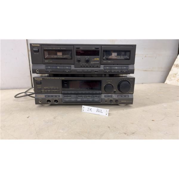 Technics RS-TR313 Stereo Double Cassette Deck and SA-GX505 AV Control Stereo Receiver