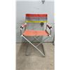 Image 4 : Pair of Vintage Aluminum Folding Director's Chairs with Striped Canvas Backs