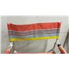 Image 6 : Pair of Vintage Aluminum Folding Director's Chairs with Striped Canvas Backs