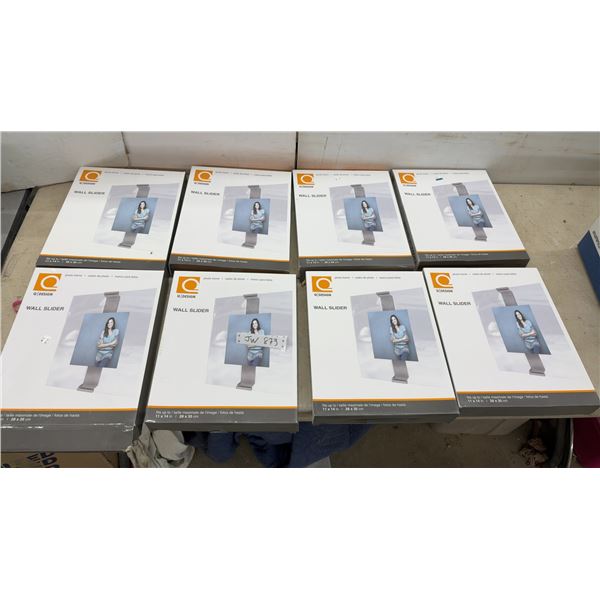 Lot of 8 Q Design Wall Slider Frameless Photo Frames, Fits up to 11 x 14"