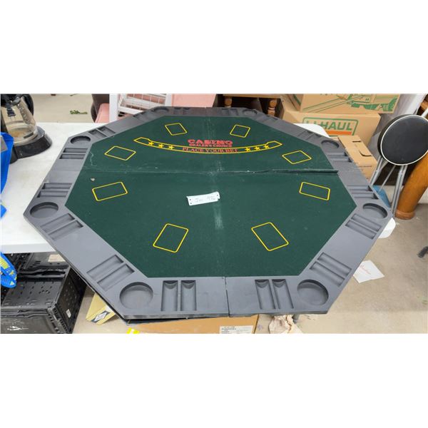 Casino Dealer's Choice Foldable Octagonal Poker Table Top with Cup & Poker Chip Holders