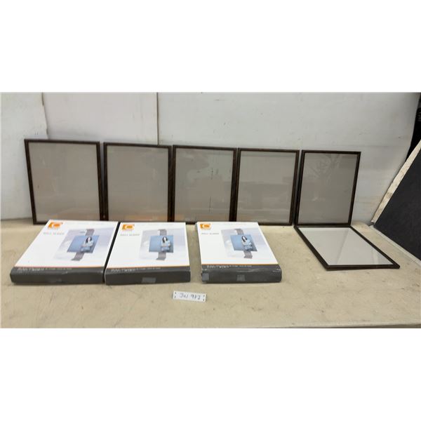 Three Q Design Wall Slider Photo Frames 11 x 14" and Five Picture Frames, 12 x 15"