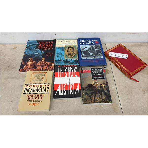 Lot of Seven Books: German Army Handbook, Genghis Khan, Inside Austria, and More