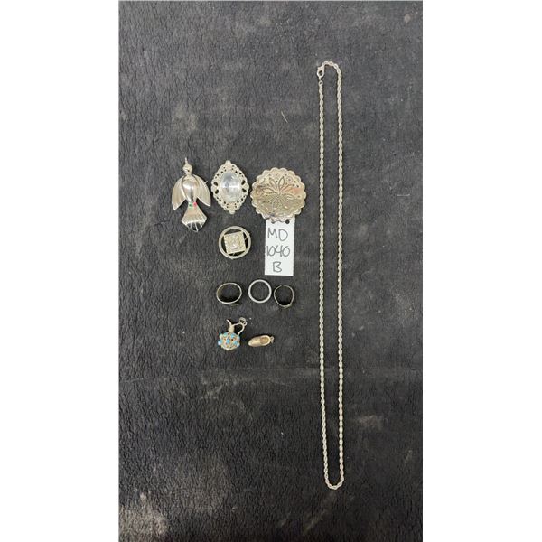 Lot of Costume Jewelry Silver Tone