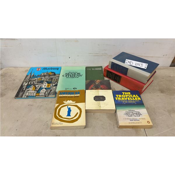 Lot of Eight Books: American Immigration, The Tropical Traveller, Marburg, and More